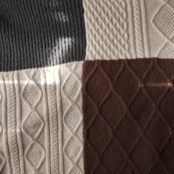 American Threads Colorblock Turtleneck Olive Green, Brown, and Cream - Medium - Picture 2 of 9